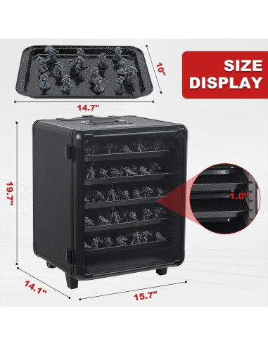 Estuche de Aluminio para Miniaturas con Cerradura y Carrito