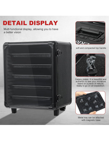 Estuche de Aluminio para Miniaturas con Cerradura y Carrito