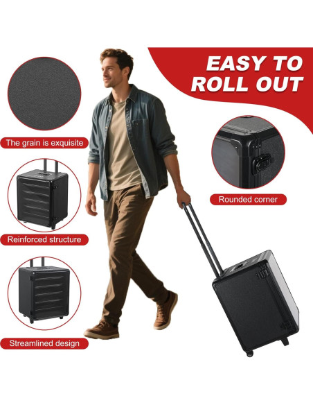 Estuche de Aluminio para Miniaturas con Cerradura y Carrito