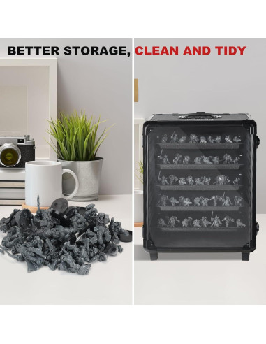 Estuche de Aluminio para Miniaturas con Cerradura y Carrito