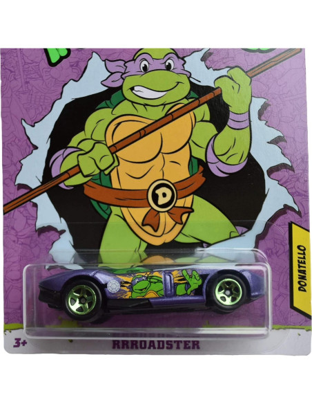 Coche Hot Wheels TMNT Donatello RRRoadster Morado 1:64 Coche Hot Wheels TMNT Donatello RRRoadster Morado 1:64