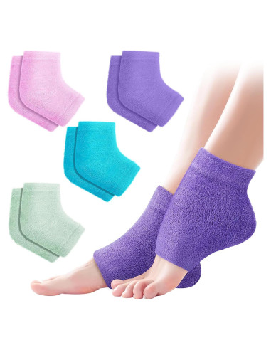 Calcetines Hidratantes de Talón Difuso TEAWOO 4 Pares para Pies Secos