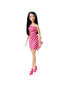 Muñeca Barbie Glitz con vestido de volantes rosas - Mattel