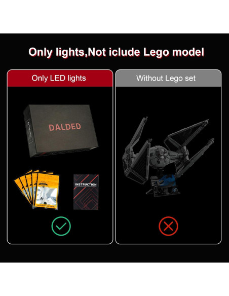 Kit de Iluminación LED DALDED para Lego TIE Interceptor 75382