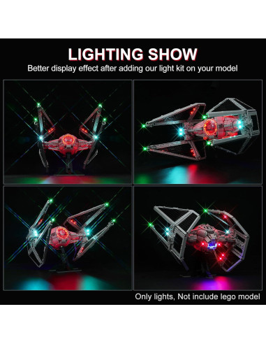 Kit de Iluminación LED DALDED para Lego TIE Interceptor 75382