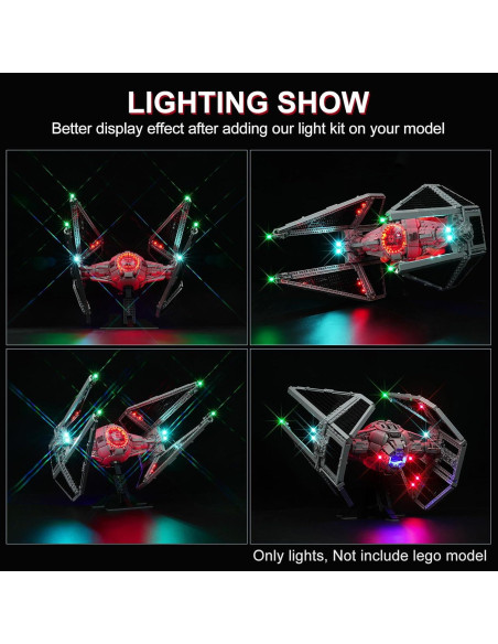 Kit de Iluminación LED DALDED para Lego TIE Interceptor 75382