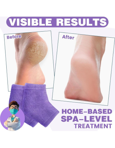 Calcetines Hidratantes de Talón Difuso TEAWOO 4 Pares para Pies Secos