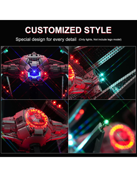 Kit de Iluminación LED DALDED para Lego TIE Interceptor 75382