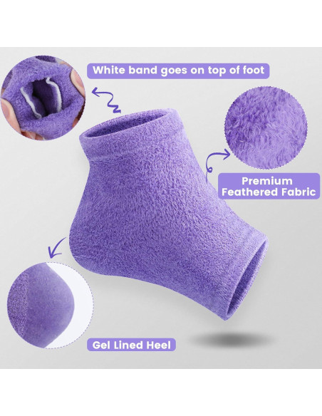 Calcetines Hidratantes de Talón Difuso TEAWOO 4 Pares para Pies Secos