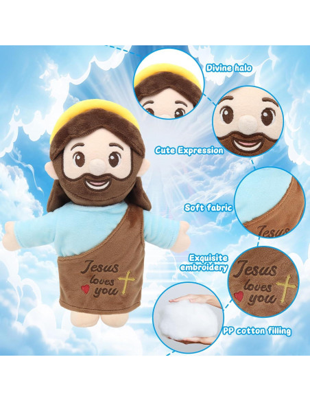 Muñeco de Peluche de Jesús 25 cm con Halo - Juguete Religioso