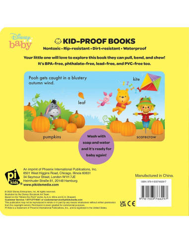 Baby Disney Winnie the Pooh - Seasons - Kid-Proof Books - Washable, Chewable, and Durable - PI Kids