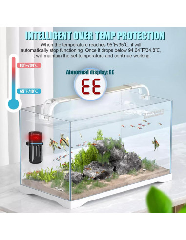 Calentador de Acuario LYPHARD 100W Sumergible 8-40 Galones