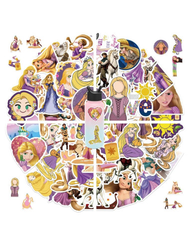 50 Pegatinas de Caricaturas Enredados jjlin Impermeables