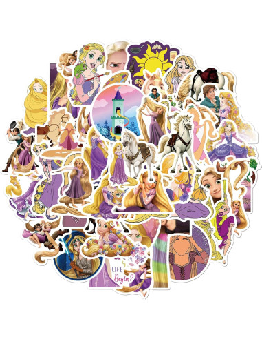 50 Pegatinas de Caricaturas Enredados jjlin Impermeables