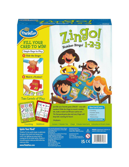 Juego de Bingo de Números ThinkFun Zingo 1-2-3 para Niños Juego de Bingo de Números ThinkFun Zingo 1-2-3 para Niños
