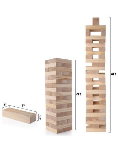 Torre de Caída Gigante TUAHOO - Juego de Jardín 54 Bloques