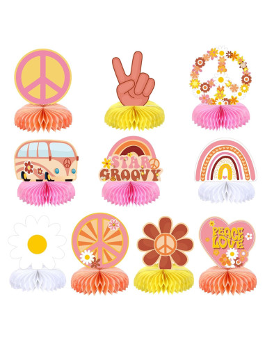 Centros de Mesa de Panal Groovy 10 Piezas GFBIND 20cm