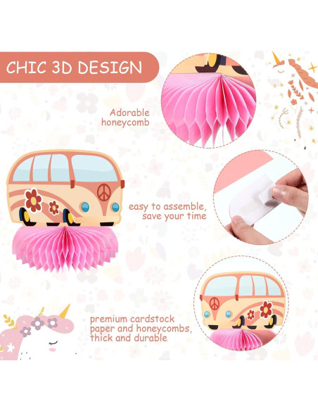 Centros de Mesa de Panal Groovy 10 Piezas GFBIND 20cm