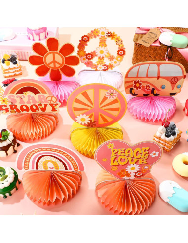 Centros de Mesa de Panal Groovy 10 Piezas GFBIND 20cm