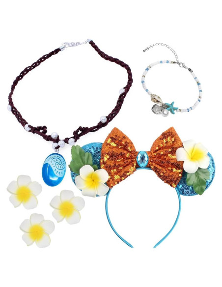 Accesorios de Disfraz de Moana Yosbabe - Diadema y Collar