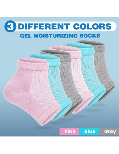 3 Pares de Calcetines Hidratantes TEAWOO para Talones Agrietados