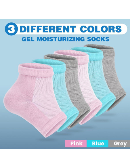3 Pares de Calcetines Hidratantes TEAWOO para Talones Agrietados