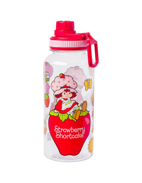 Botella de Plástico 0.95L Silver Buffalo con Stickers Pastel de Fresa