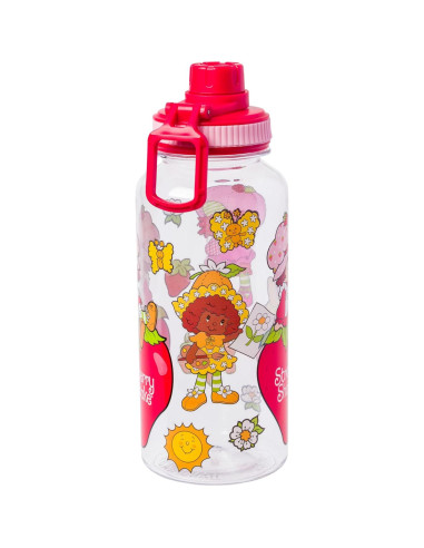 Botella de Plástico 0.95L Silver Buffalo con Stickers Pastel de Fresa