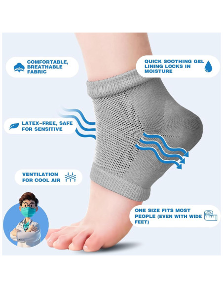 3 Pares de Calcetines Hidratantes TEAWOO para Talones Agrietados