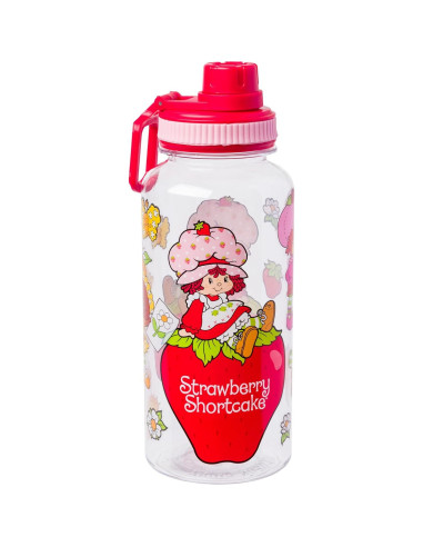 Botella de Plástico 0.95L Silver Buffalo con Stickers Pastel de Fresa