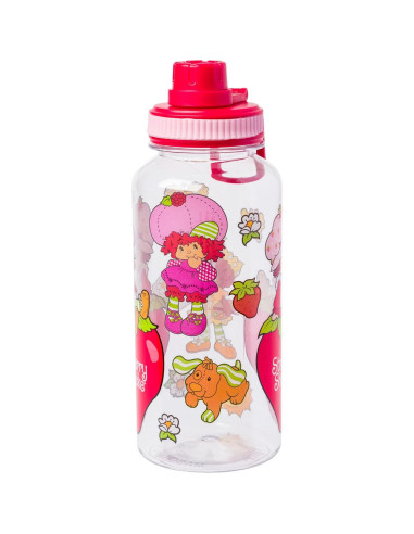 Botella de Plástico 0.95L Silver Buffalo con Stickers Pastel de Fresa