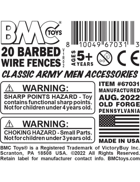 Accesorios de Cercas de Alambre de Púas BMC - 20pc Grises