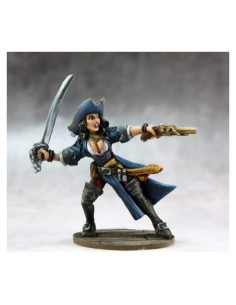 Miniatura Reaper Leyendas del Cielo Oscuro Elizabeth Capitán Pirata 28mm