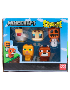 Caja de Coleccionista Minecraft SquishMe Serie 5 - 6 Figuras Metálicas Exclusivas