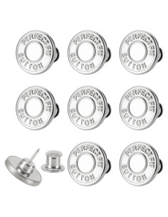8 Botones de Pantalón Metálicos Ajustables Zenglu 17 mm