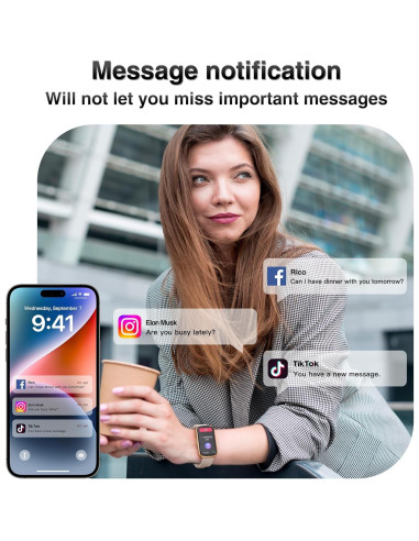 Reloj Inteligente RLQA Fitness con Monitor de Salud 24/7