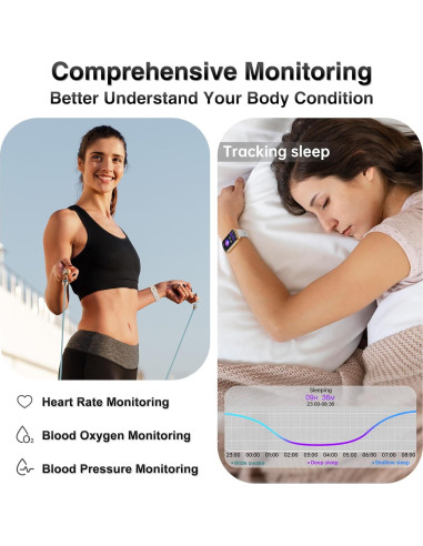 Reloj Inteligente RLQA Fitness con Monitor de Salud 24/7