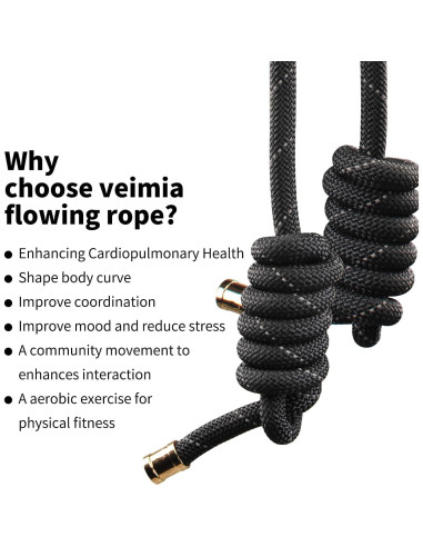 Cuerda de Flujo Veimia Ajustable 4.3m para Fitness y Cardio