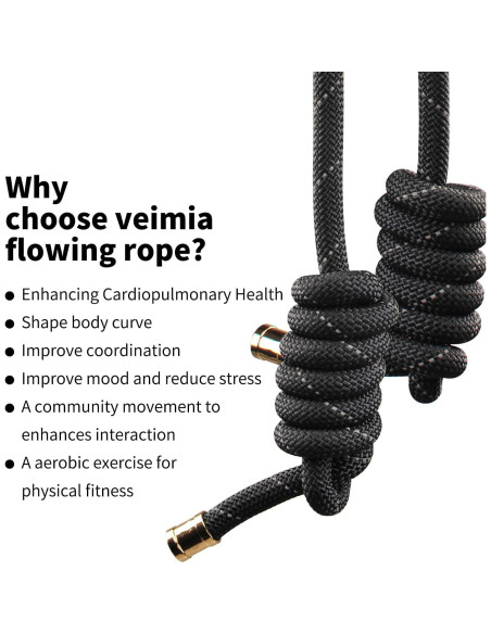Cuerda de Flujo Veimia Ajustable 4.3m para Fitness y Cardio