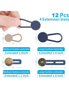 Extensores de Cintura Ceryvop 12 Piezas para Pantalones 2