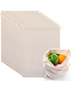 Woanger 10 Bolsas Reutilizables de Algodón 30x40 cm - X-Large 2