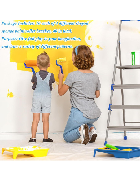 Set de 40 Rodillos de Pintura de Espuma SHANDERBAR 3" Reutilizables