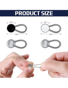 Juego de 20 Extensores de Botón Elástico Canlierr - Negro y Blanco 2