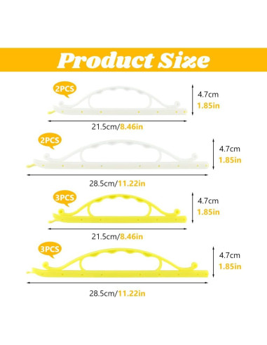 10 Clips de Sellado de Comida Kakalote - 2 Tamaños, Amarillo y Blanco