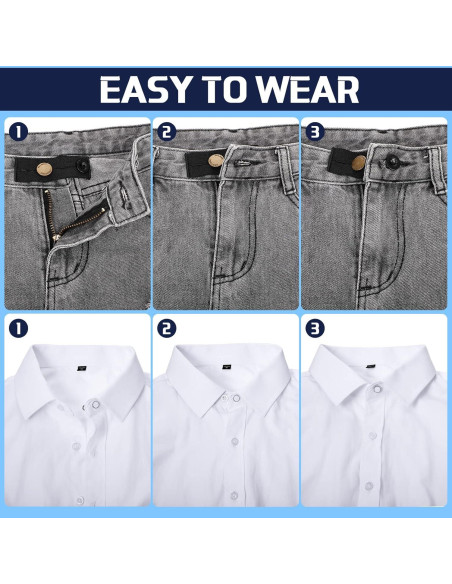 Juego de 20 Extensores de Botón Elástico Canlierr - Negro y Blanco