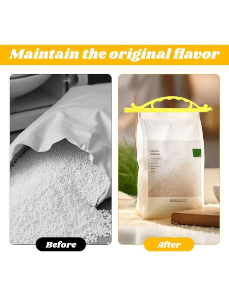 10 Clips de Sellado de Comida Kakalote - 2 Tamaños, Amarillo y Blanco