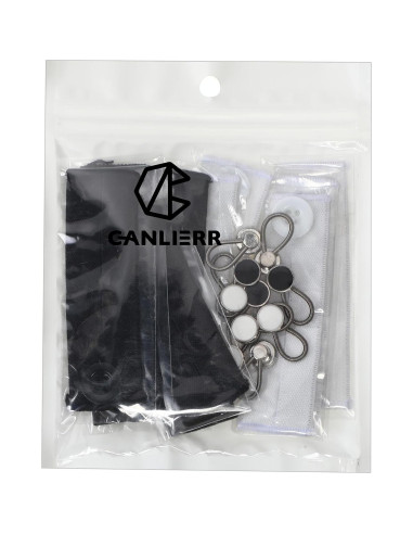 Juego de 20 Extensores de Botón Elástico Canlierr - Negro y Blanco