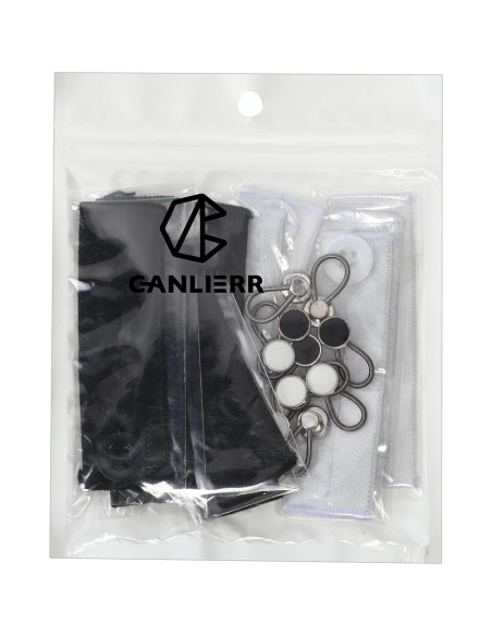 Juego de 20 Extensores de Botón Elástico Canlierr - Negro y Blanco