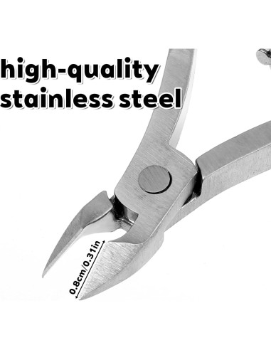 Juego de 6 Herramientas de Manicura Lnngub - Alicates y Empujadores de Cutículas de Acero Inoxidable