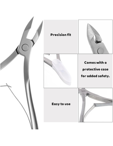 Juego de 6 Herramientas de Manicura Lnngub - Alicates y Empujadores de Cutículas de Acero Inoxidable